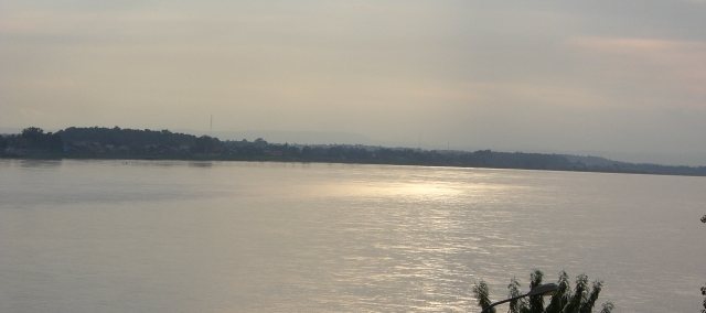 The Mekong river at sunset near the Golden Triangle, northern Thailand